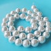 White Cream Micro Faceted Round Shell Pearl Beads/ 8 Inch 10mm/ Bridal Jewelry Project, Beads Only