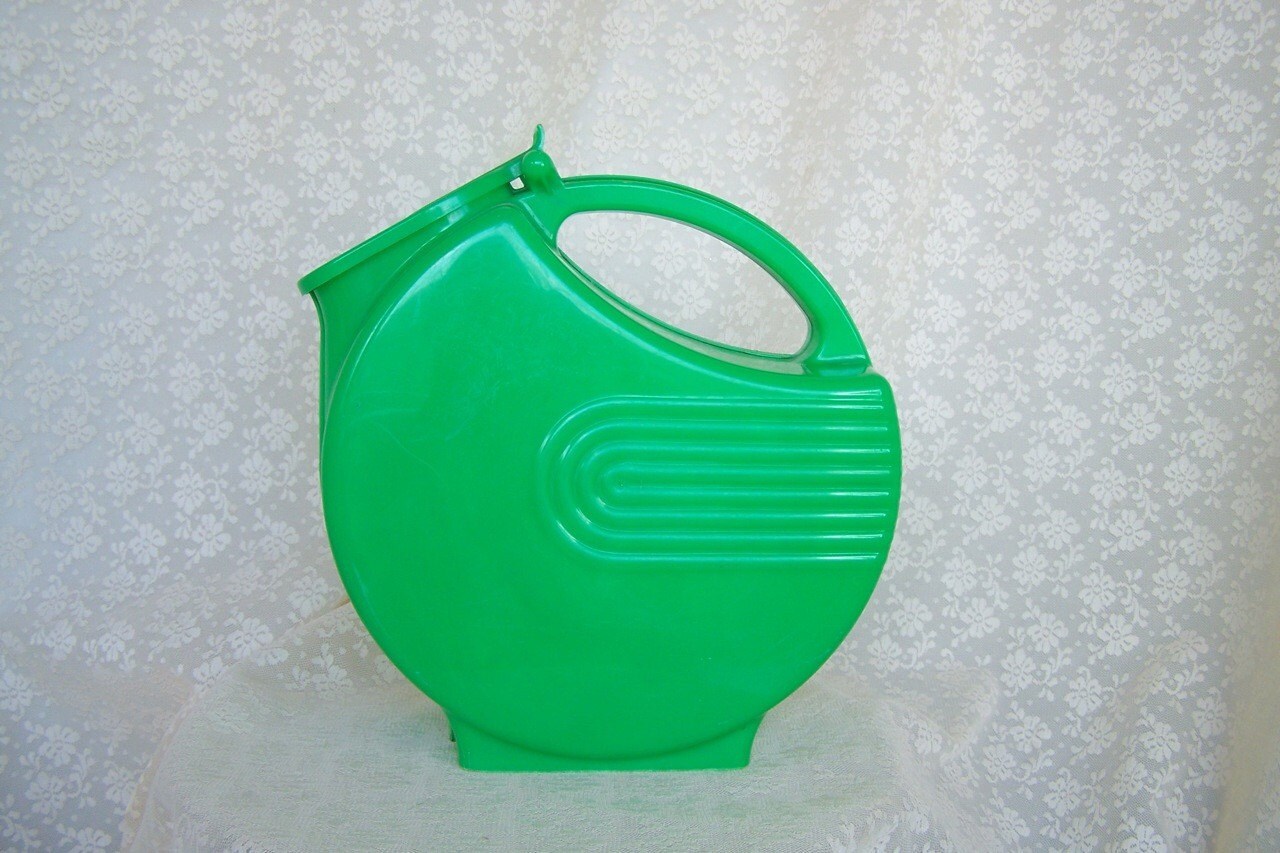 Vintage 50’s Pitcher Green Plastic Deco Style Pitcher Haute Juice