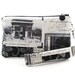 Paris clutch purse - small makeup bag - Arc de Triomphe zipper pouch set handmade with vintage photo fabric - black & white wristlet