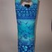 Wine Gift Bag Wine Tote Bag Blue Batik Quilted Wine Bag Fabric Insulated Wine Bag