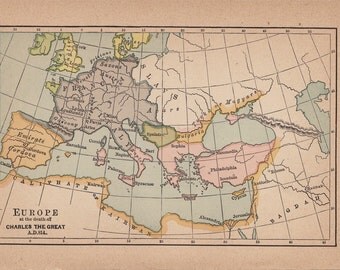 Popular items for antique europe map on Etsy