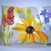 SALE -Summer On Canvas - 14X18 - Hand Painted - Garden Charm - Home Decor - Gift - Watercolor - Art Pillow