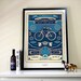 CLEARANCE Sale Ready, Set, Bike Blue Poster Fits into IKEA frame. Hebrew or English, Gift for him, Perfect For the Office wall