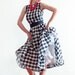 SALE - Retro Inspired Gingham Tea Length Dress - Ready To Ship