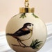 Chickadee Bird Ornament, Porcelain Ball
