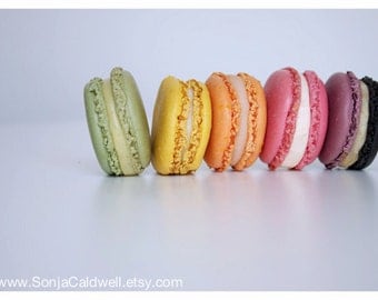 Macaron Rainbow French Macaroons food by SonjaCaldwell on Etsy