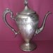 Lovely Old Ornate Silver on Copper Teapot with Hinged Lid