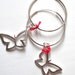 STERLING silver butterfly earrings- FREE SHIPPING-jewelry for woman- sexy red jewelry- fly high fashion- season 2013- JA00102