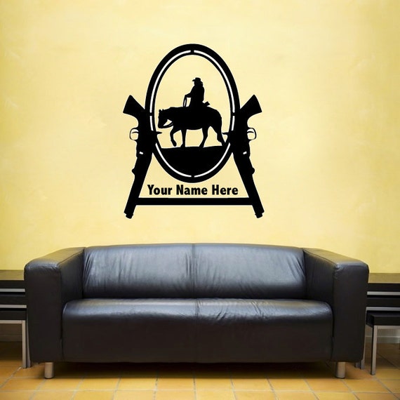 Items similar to Personalized western Cowboy custom vinyl Wall DECAL