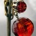 New Lower Price! 1960's Vintage Rootbeer Faceted Dangle Clip on Earrings