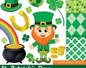 St. Patrick's Day - Digital paper and clip art set Il_170x135