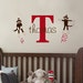 Sock Monkey Name Initial Kids Vinyl Wall Decal