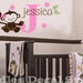 Monkey Girl Safari Jungle Name Initial Kids Vinyl Wall Decal Sticker