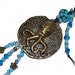 SALE Octopus OOAK Unique Gifts Under 20 Aqua Blue Green Brass Beaded KeyChain / Purse Jewelry