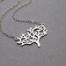Silver tree necklace, sterling silver chain, simple modern woodland jewelry