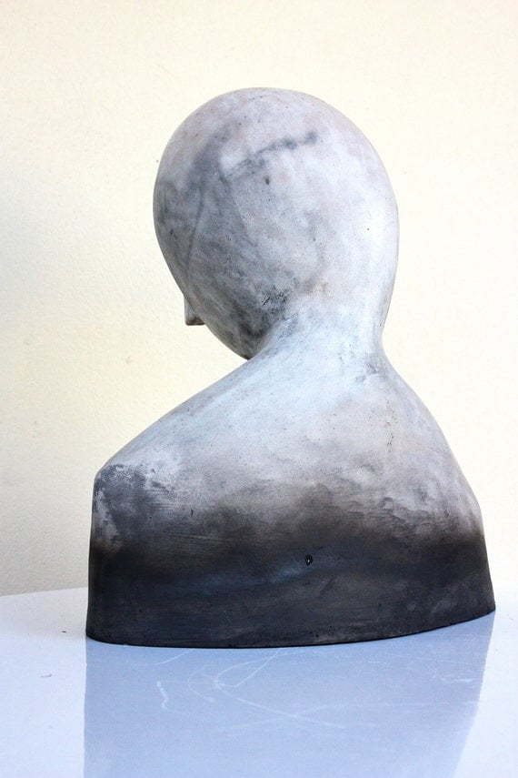 Ceramic sculpture ceramic bust WOMAN portrait modern