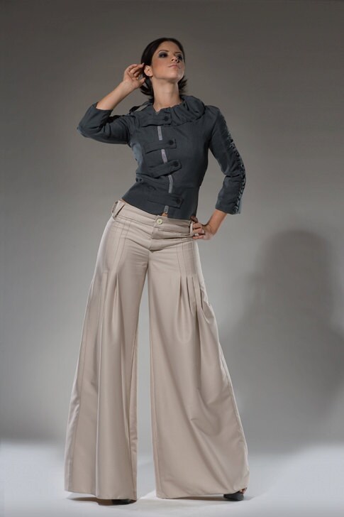 khaki palazzo pants