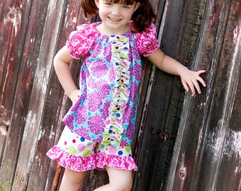 HALF OFF SALE Layne's ruffle shorts pdf Pattern size 6/12 months to size 8 girls