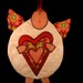 Cupid With Heart Mug Rug with Red Wings