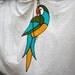 Stained Glass Parrot in a Ring -- Suncatcher / Mobile