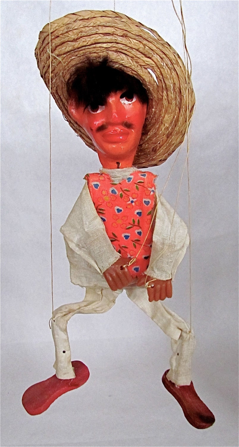 TREASURY ITEM Mexican Marionette String Puppet Señor Peasant: