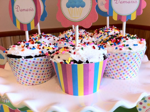Cupcake Party Printable Cupcake Wrappers - DIY Printable Party Il_570xn