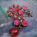 OOAK Bohemian Red Czech Glass Beaded Bracelet
