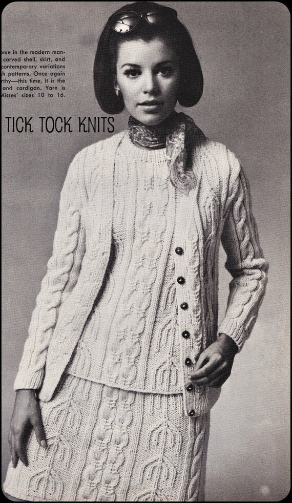 No.49 PDF Vintage Knitting Pattern For Women Cabled Aran