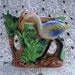 Flamingo Vase Planter Japanese Pink and blue Flamingo ca 1950's