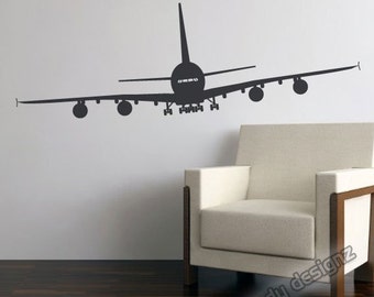 Airplane Wall Decal | Aviation Wall Decor | Airplane Nursery Decor | Airplane Room Decor | Nursery Wall Art | Vinyl Wall Decal | 48in
