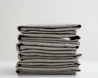 Napkins set - grey napkins - natural linen napkins - linen napkin - wedding napkins bulk 0237