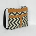 Black & Cream ZigZag Shoulder Bag Messanger Bag Tote Bag
