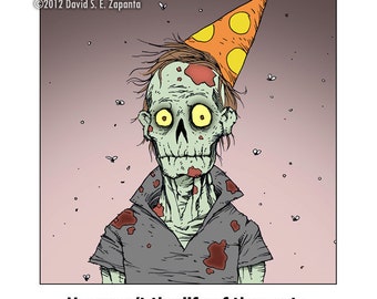 Melancholy Greetings - Zombie birth day card (blank inside) ...