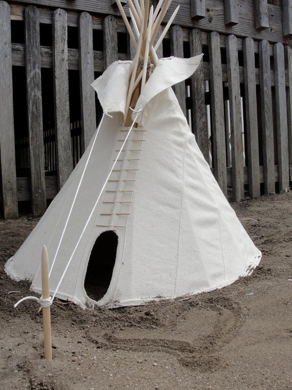 Real 18" Crow Tipi Tepee Teepee with poles, rope kit, and setup instructions - LIMITED EDITION