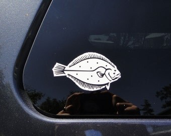 FREE SHIPPING - Flounder car sticker