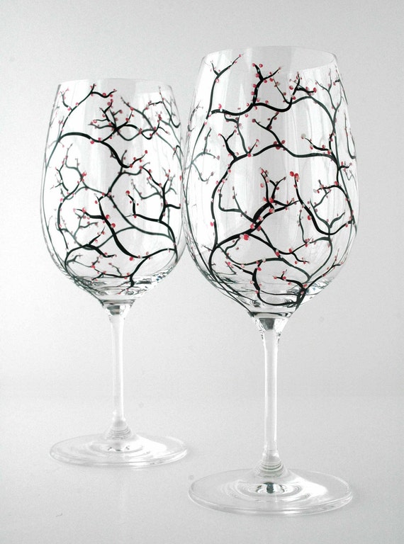 Black Tree Branch Wine Glasses