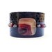 Black Snakeskin Cuff Bracelet with Spider Web Bead