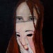 Original Acrylic Portrait Masquerade Mask Painting The Mask She Wears - dark