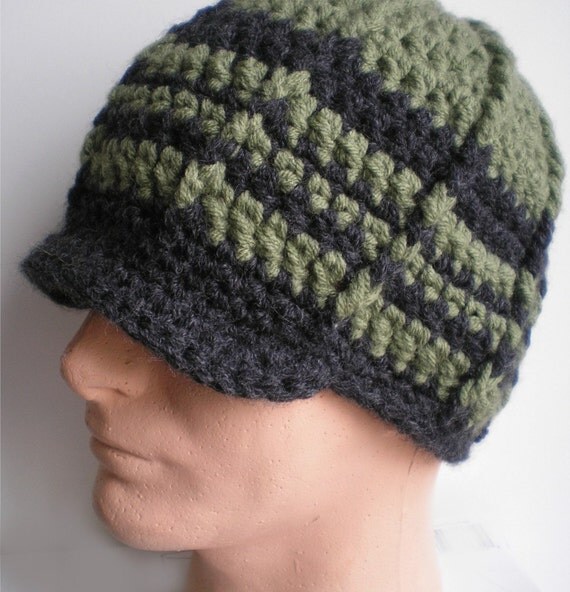 Mens Brimmed Beanie Mens Hat Guys Hat Mens Brimmed Hat Gray