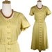 1950s Yellow Irish Linen Day Dress - Vintage Moygashel Linens Tailored by McMullen - size M / L