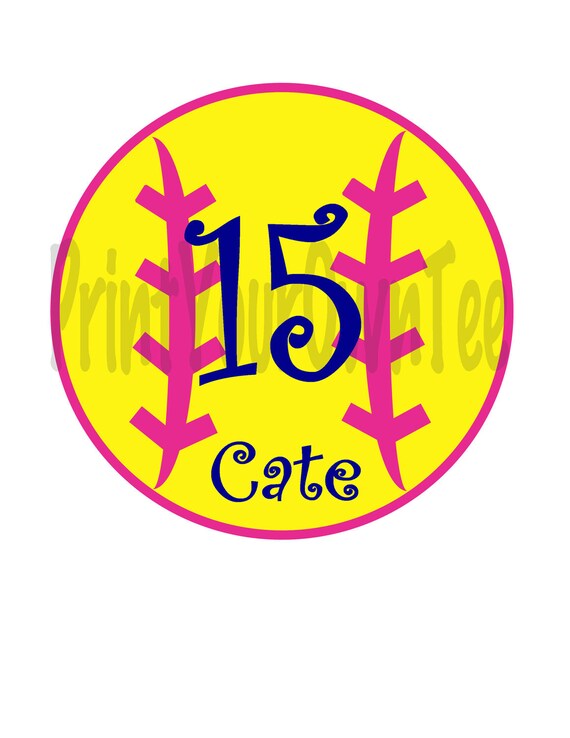 Printable Softball Number Custom Design by printyourowntee on Etsy