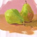 CLEARANCE pear kitchen art original oil painting 8 x 10 - Pear