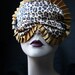Cheetah Sleep mask eye mask in Gold Satin and Black Burlesque - Marlene by Love Me Sugar