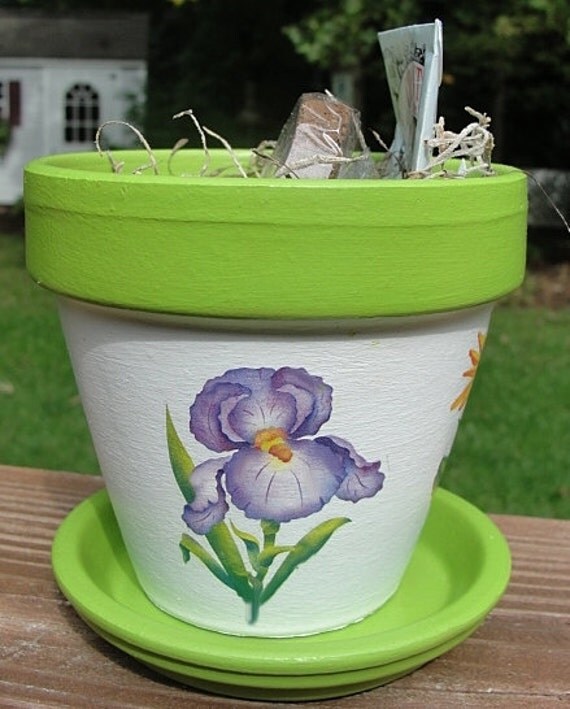 Flower Pot Gift Set With Seeds and Soil by EllensClayCreations
