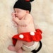 Minnie Mouse Beanie and Diaper Cover Set--Great Photography Prop/Baby Shower Gift/Halloween Costume/Choose Size