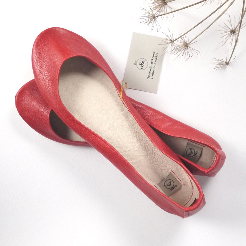 red and black ballet flats