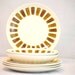 Mid Century Royal China Sante Fe Ironstone Dinnerware Set of Four Dinner Plates and Two Vegetable Bowls
