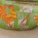 Vintage Ribbon Chicken Rooster Wire Edge Orange Green Yellow 15 yd roll