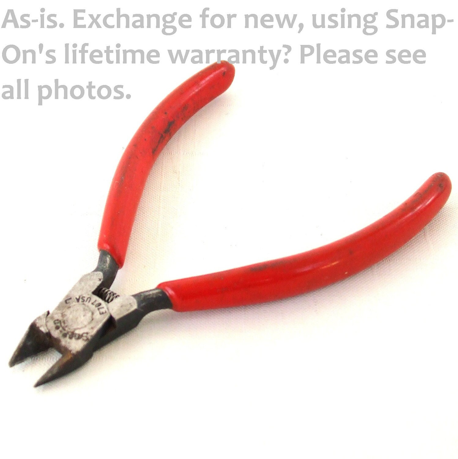 Vintage Snap On Tool Side Cutter Pliers Dikes Wire Snip AS