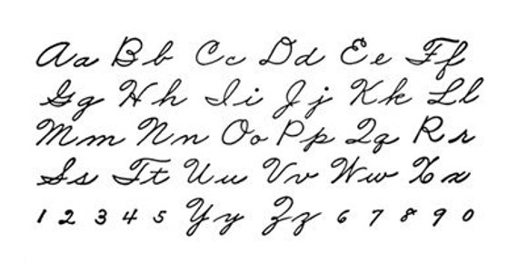 Cursive Hand Writing Text Book Page Digital Image Vintage
